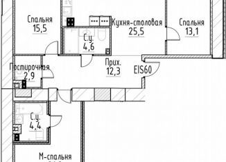 Продается трехкомнатная квартира, 100.2 м2, Санкт-Петербург, улица Моисеенко, 10