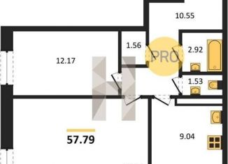 Продажа двухкомнатной квартиры, 57.8 м2, Воронеж, Левобережный район