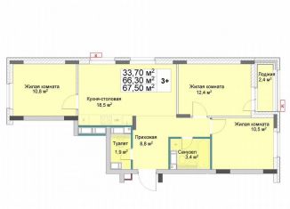 Продаю 3-ком. квартиру, 67.8 м2, Нижний Новгород