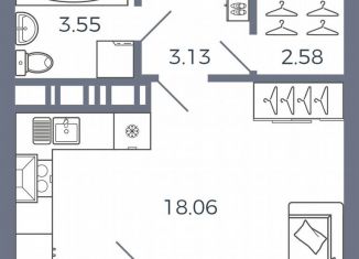 Продается квартира студия, 29.5 м2, село Николаевка