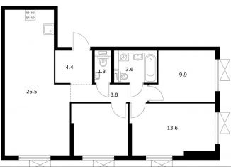 Продажа 3-ком. квартиры, 72.3 м2, Москва, Кавказский бульвар, 51к2