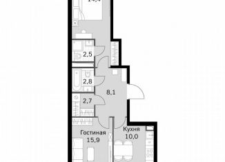 2-ком. квартира на продажу, 58 м2, Москва, Строительный проезд, 9с9, метро Тушинская