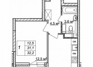 Продажа 1-ком. квартиры, 32.2 м2, Нижний Новгород, жилой комплекс Новая Кузнечиха, 13, Советский район