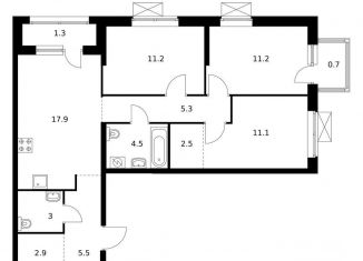 Продается 3-ком. квартира, 77.1 м2, Екатеринбург, жилой комплекс Исеть Парк, 6