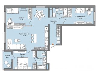 Продажа 3-комнатной квартиры, 93 м2, Ульяновск, Юго-западная улица, 20, ЖК Ультраград