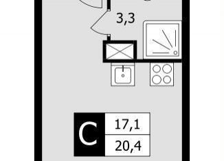 Квартира на продажу студия, 20.4 м2, Подольск, Школьная улица, 41
