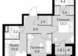 Продаю 2-ком. квартиру, 56.4 м2, Москва, Строительный проезд, 9с9, метро Тушинская