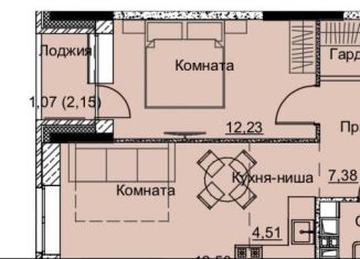 Продам 1-ком. квартиру, 44.4 м2, Ижевск