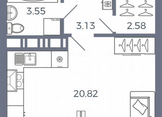 Квартира на продажу студия, 30.1 м2, село Николаевка