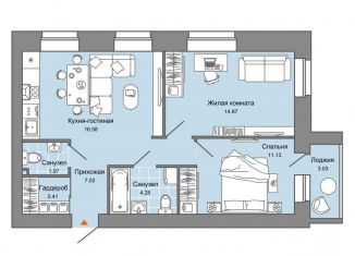 Продается двухкомнатная квартира, 60 м2, Киров, улица Дмитрия Козулева, 2к1