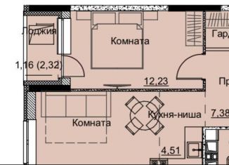 Продается 1-комнатная квартира, 44.4 м2, Ижевск