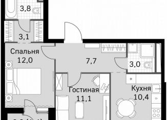 Продаю 2-ком. квартиру, 52.5 м2, Москва, Строительный проезд, 9с9, метро Тушинская