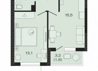 Продается 1-комнатная квартира, 39 м2, Новокубанск