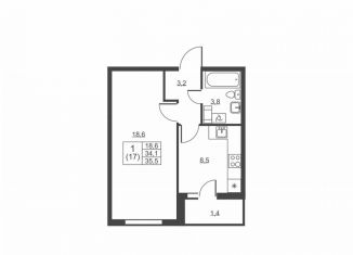 Продается 1-ком. квартира, 35.5 м2, городской посёлок имени Свердлова