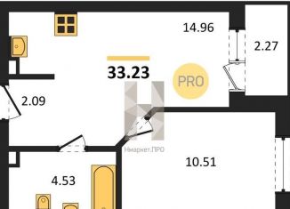 Продается 1-комнатная квартира, 33.3 м2, Екатеринбург, улица Печатников, 1, ЖК Московский Квартал