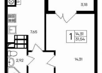 Продам 1-ком. квартиру, 40.9 м2, Крым