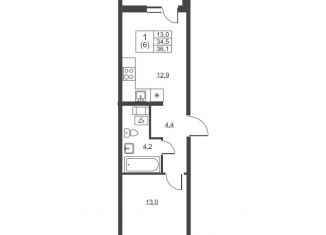 Продается однокомнатная квартира, 36.1 м2, Бурятия, Ермаковская улица, 1