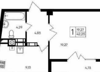 Продается 1-ком. квартира, 42.3 м2, Крым