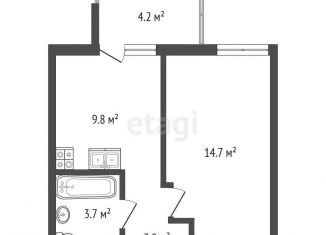 Продажа 1-комнатной квартиры, 32.5 м2, посёлок городского типа Молодёжное