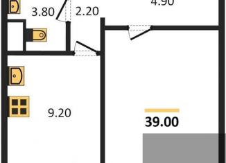 Однокомнатная квартира на продажу, 39 м2, Воронеж, Левобережный район