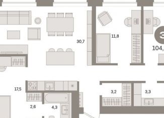 Продам 3-комнатную квартиру, 104.2 м2, Санкт-Петербург, метро Зенит