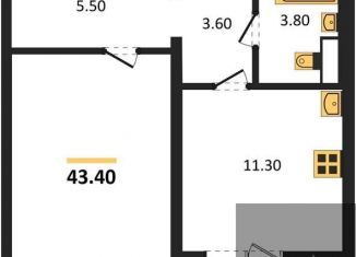 Продажа однокомнатной квартиры, 43.4 м2, Воронеж, Ростовская улица, 18А