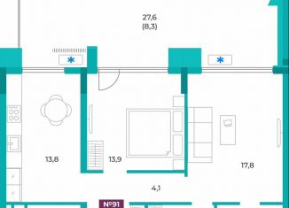 2-ком. квартира на продажу, 77.8 м2, Симферополь, улица Воровского, 32