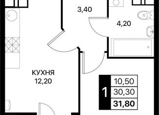 Продажа 1-комнатной квартиры, 31.8 м2, Ростов-на-Дону, Первомайский район