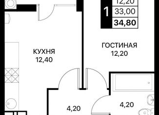 Продажа 1-ком. квартиры, 34.8 м2, Ростов-на-Дону, Первомайский район