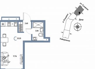 Продается квартира студия, 25.2 м2, Новосибирск, метро Площадь Гарина-Михайловского