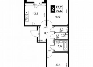 Продается 2-комнатная квартира, 59.6 м2, Москва, Ленинградское шоссе, 228к5, Молжаниновский район