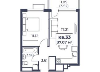 Продам 1-комнатную квартиру, 37.1 м2, поселок городского типа Новофёдоровка, улица Лобозова, 1