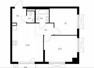 Продажа 2-ком. квартиры, 54.2 м2, Московская область