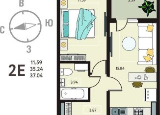 Продается 1-комнатная квартира, 37 м2, село Новая Усмань