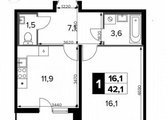 1-ком. квартира на продажу, 42.1 м2, Москва, Ленинградское шоссе, 228к5, Молжаниновский район