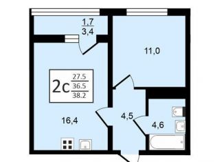 Продаю 2-ком. квартиру, 38 м2, Воронеж, Центральный район, улица Пескова, 8