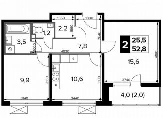 Продается 2-ком. квартира, 52.8 м2, Москва, Молжаниновский район, Ленинградское шоссе, 228к5