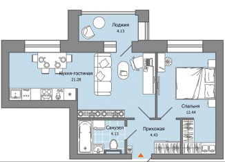 Продажа 1-ком. квартиры, 44 м2, село Первомайский