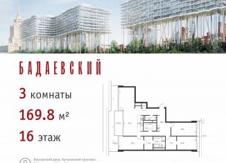 Продаю трехкомнатную квартиру, 169.8 м2, Москва, метро Киевская