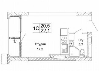 Продаю 1-ком. квартиру, 22.1 м2, Волгоградская область