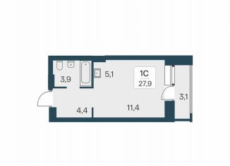 Продается квартира студия, 27.9 м2, Новосибирск, ЖК Расцветай на Красном