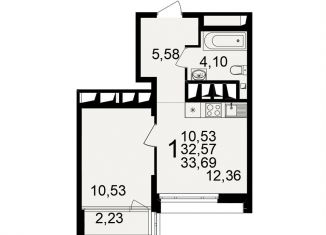 Продажа однокомнатной квартиры, 33.7 м2, Рязань, улица 6-я Линия, 27