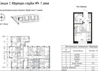 Продаю квартиру студию, 19.7 м2, деревня Малое Верево, Сиреневая улица, 21