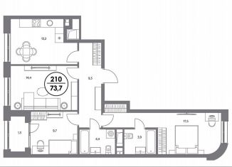 Продается трехкомнатная квартира, 73.7 м2, Москва, метро Люблино