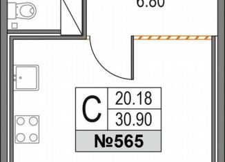 Продаю квартиру студию, 30.9 м2, Санкт-Петербург, Коломяжский проспект, 13к2, метро Чёрная речка