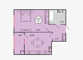 Продается однокомнатная квартира, 34.9 м2, Ставрополь, Октябрьский район