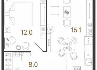 Продам 1-ком. квартиру, 42 м2, Санкт-Петербург, метро Обводный канал