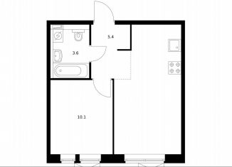 Продаю 1-ком. квартиру, 37.2 м2, Московская область, микрорайон Парковый, 1к6