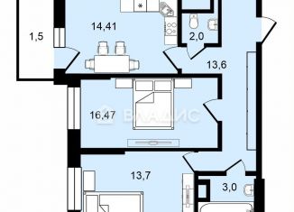 Продается 2-комнатная квартира, 63.2 м2, Реутов, Юбилейный проспект, 67