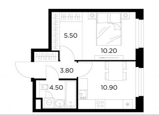 Продам 1-комнатную квартиру, 34.9 м2, Мытищи, жилой комплекс Белый Grad, 12.2